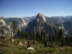 Half Dome in Yosemite National Park viewed from Glacier Point.